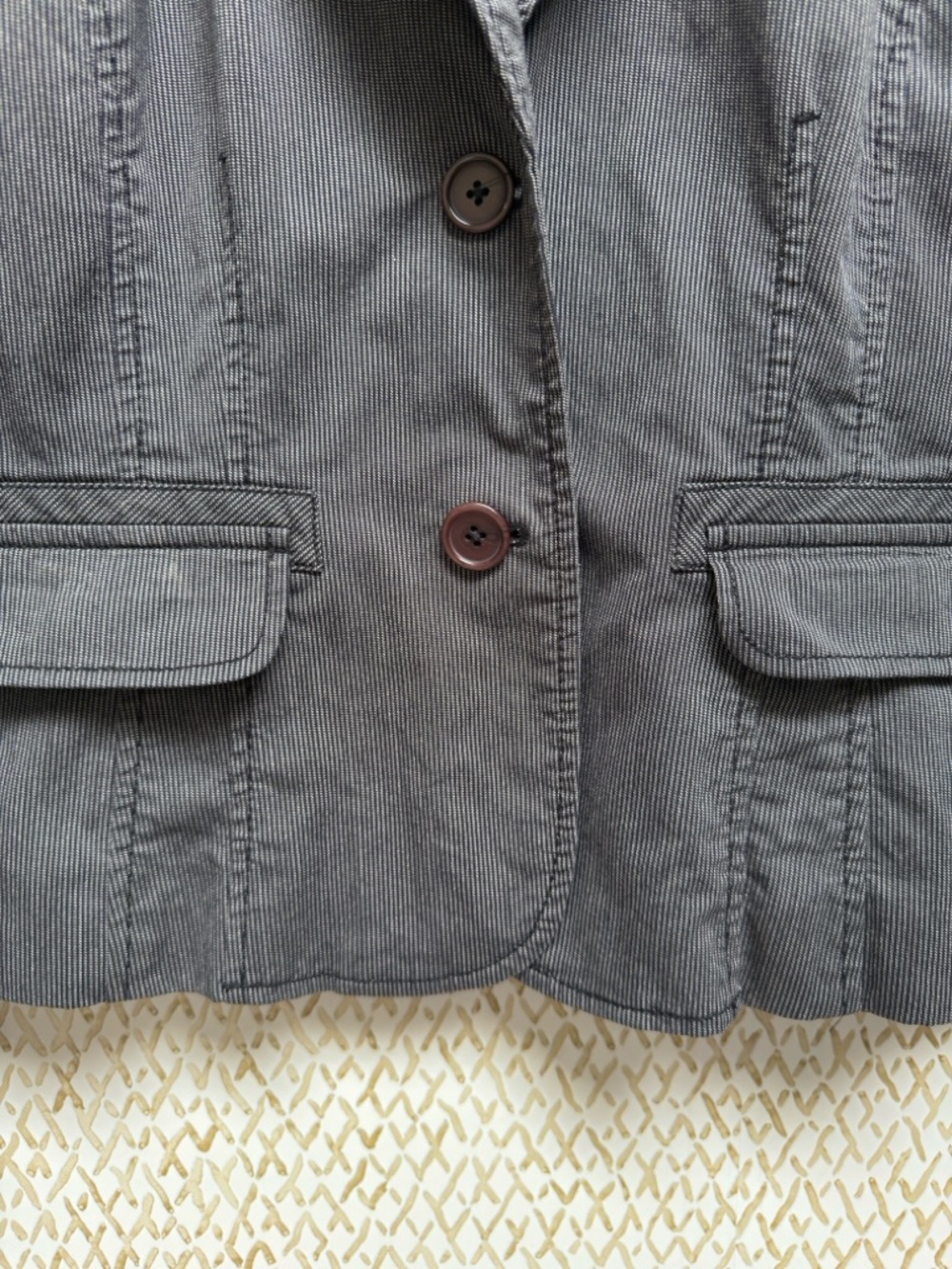 City UNLTD Pinstripe Blazer Charcoal Gray Button Structured Size 10 - Picture 9 of 12